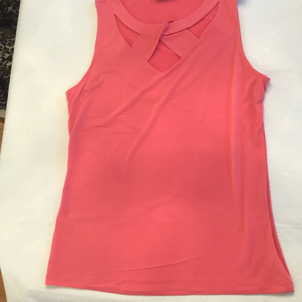 Coral/Pink Tank Top with detailed front